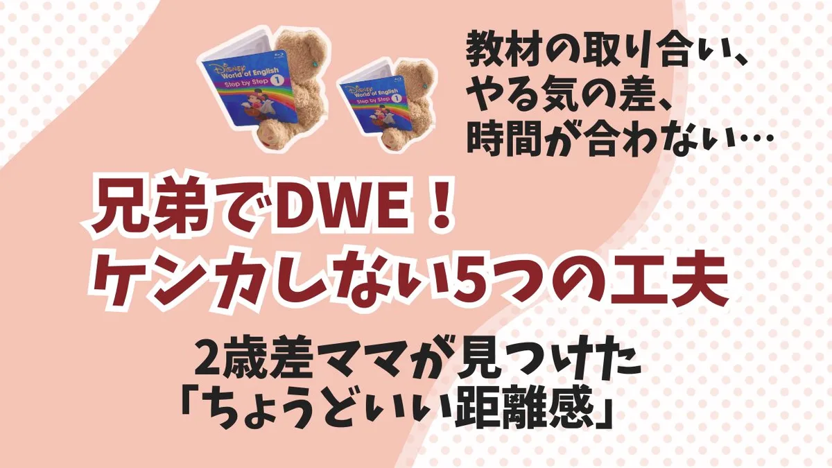 兄弟でDWEってどうしてる？ケンカせずに楽しむ5つの工夫【2歳差】