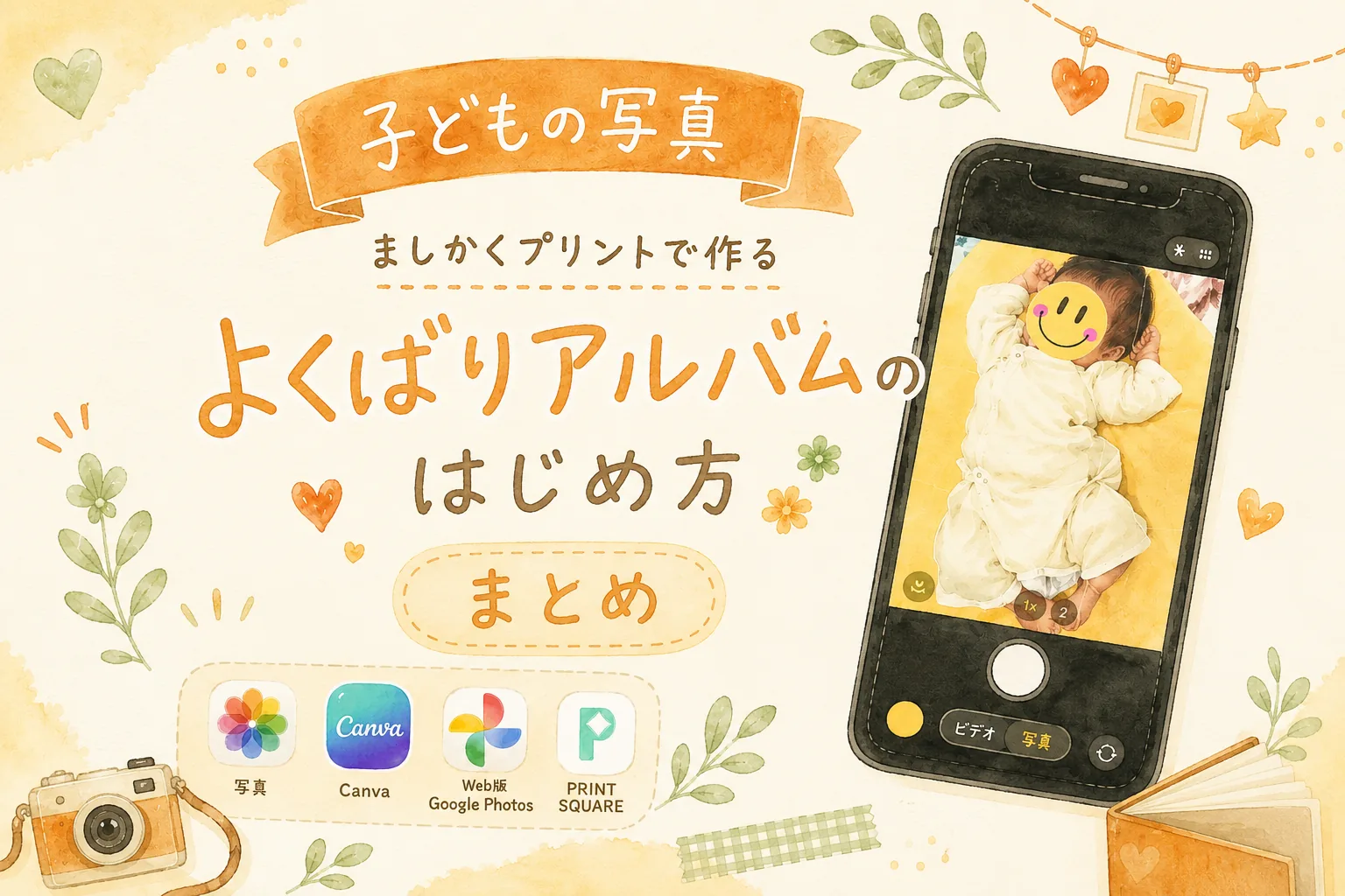 【子どもの写真】ましかくプリントで作る「よくばりアルバム」のはじめ方|まとめ