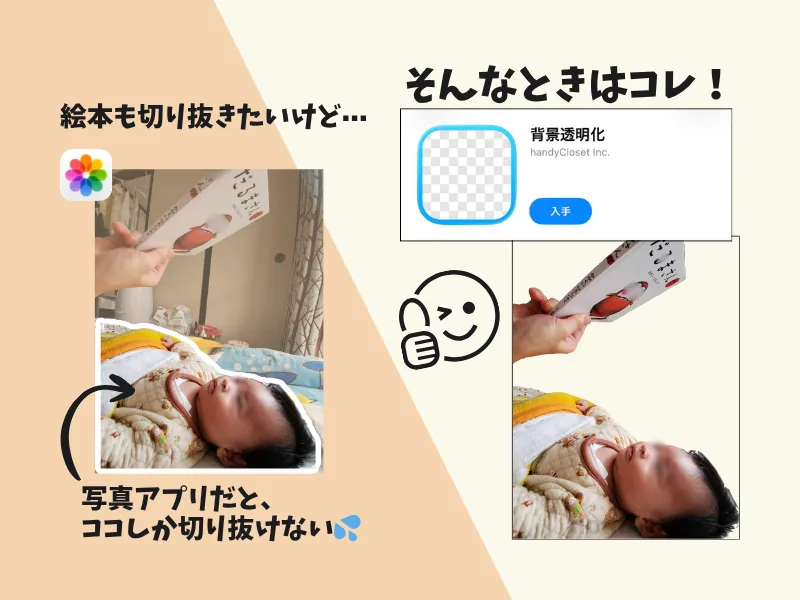 写真アプリで切り抜けないときは背景透明化アプリがおすすめ